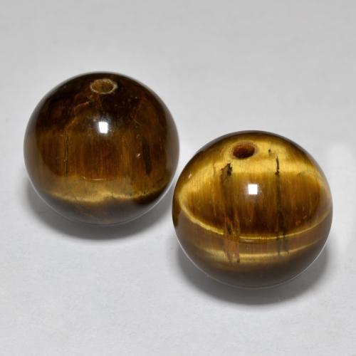 Gemas de ojo de tigre marrón natural de 24,83 ct, esfera / bola, opaco