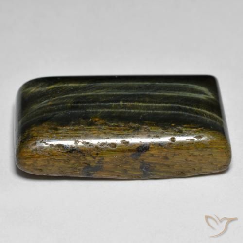 Ojo de Tigre Marrón oro natural de 29.01 ct, Corte Baguette, Opaco