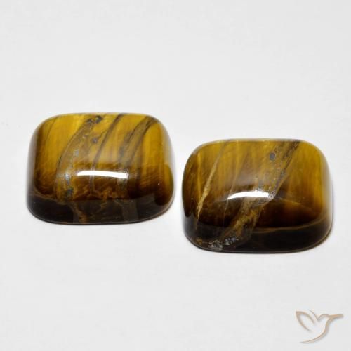 Gemas de Ojo de Tigre Medium Dark-Brown natural de 18.08 ct, Forma Cojín, Opaco