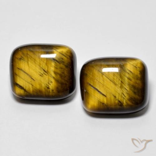 16.60ctw Natural Marrón cálido Ojo de Tigre, Forma Cojín, Opaco