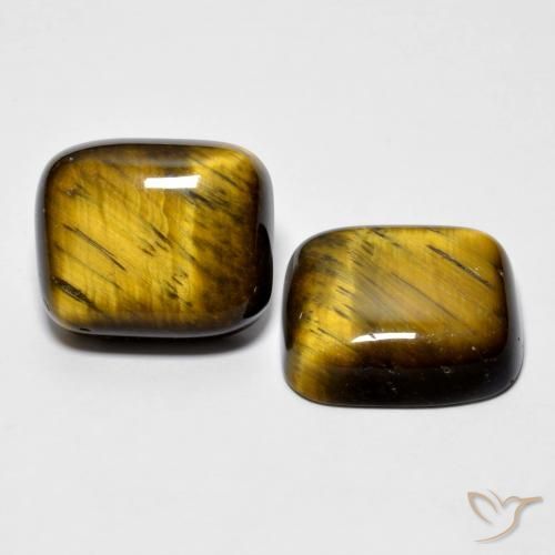 Gemas de Ojo de Tigre Marrón cálido natural de 16.60 ct, Forma Cojín, Opaco
