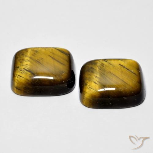 Gemas de Ojo de Tigre Marrón cálido natural de 16.60 ct, Forma Cojín, Opaco