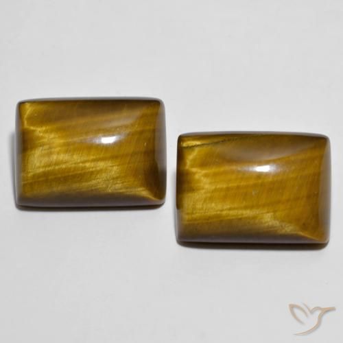 Gemas de tiger's eye marrón natural de 26,73 ct, baguette, opaco