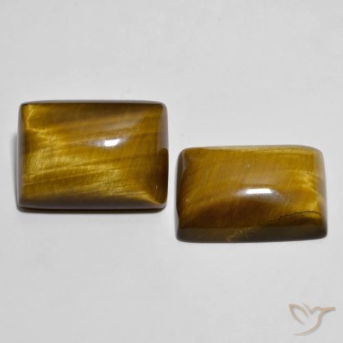 Gemas de tiger's eye marrón natural de 26,73 ct, baguette, opaco