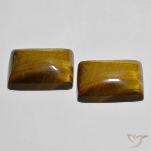 Gemas de tiger's eye marrón natural de 26,73 ct, baguette, opaco