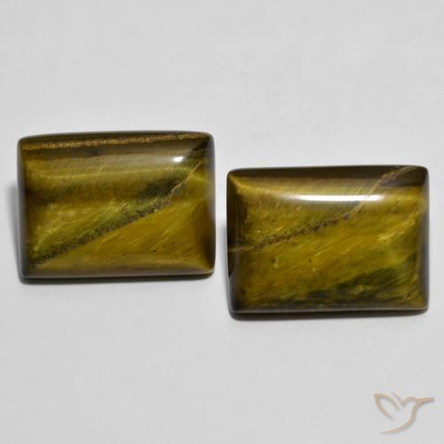 24.23ctw Natural Marrón cálido Ojo de Tigre, Corte Baguette, Opaco