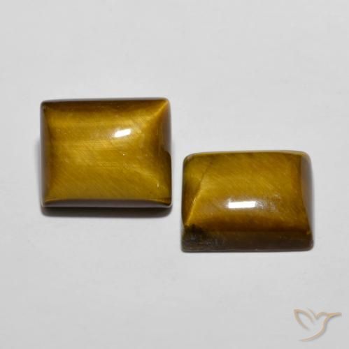 Gemas de Ojo de Tigre Marrón cálido natural de 12.50 ct, Corte Baguette, Opaco
