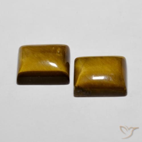 Gemas de Ojo de Tigre Marrón cálido natural de 12.50 ct, Corte Baguette, Opaco