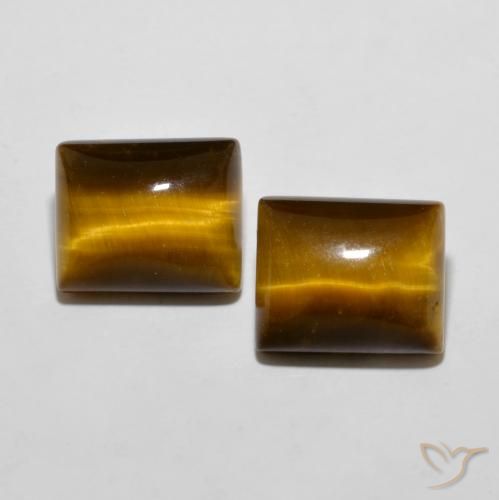 12.36ctw Natural Marrón amarillento Ojo de Tigre, Corte Baguette, Opaco