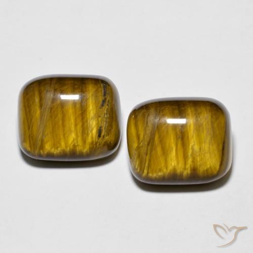 18.45ctw Natural Marrón cálido Ojo de Tigre, Forma Cojín, Opaco