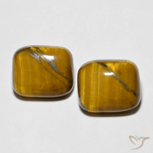 17.17ctw Natural Marrón cálido Ojo de Tigre, Forma Cojín, Opaco