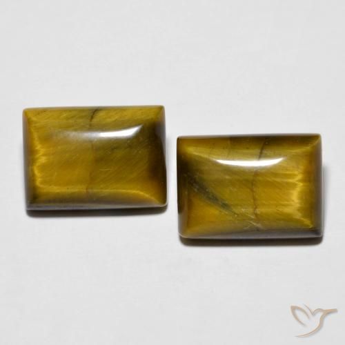 15.17ctw Natural Marrón dorado Ojo de Tigre, Corte Baguette, Opaco