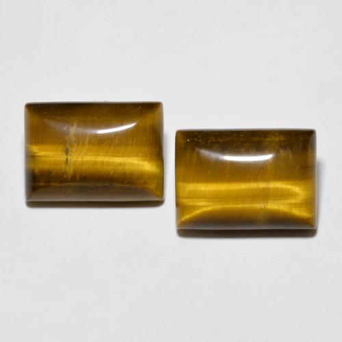 14.93ctw Natural Marrón dorado Ojo de Tigre, Corte Baguette, Opaco