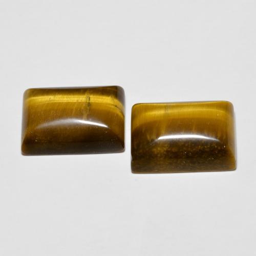 Gemas de Ojo de Tigre Marrón dorado natural de 14.93 ct, Corte Baguette, Opaco