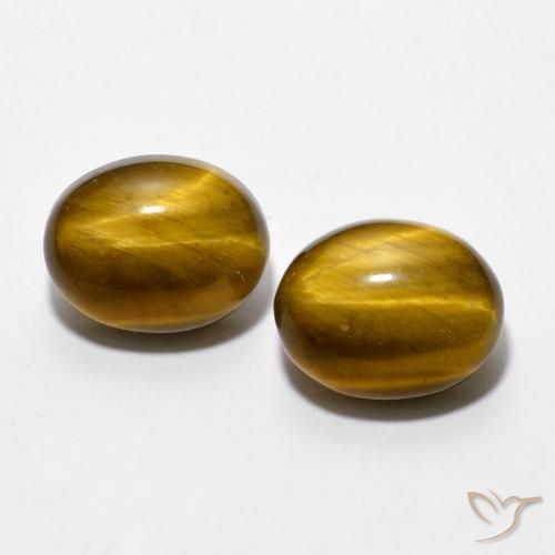 5.97ctw Natural Marrón cálido Ojo de Tigre, Ovalada, Opaco