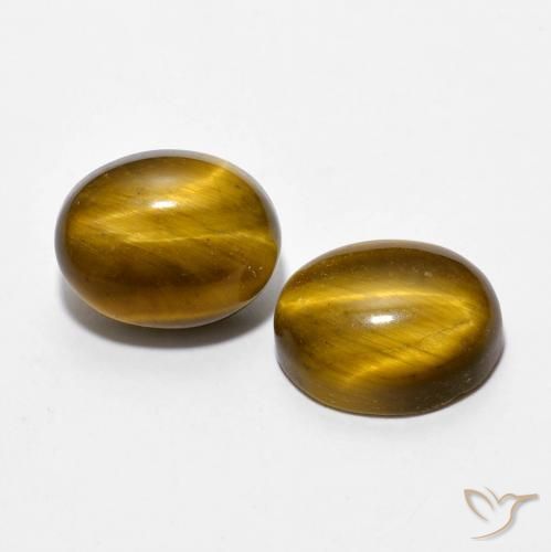 Gemas de Ojo de Tigre Marrón cálido natural de 5.97 ct, Ovalada, Opaco