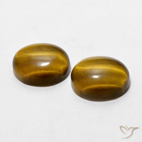 Gemas de Ojo de Tigre Marrón cálido natural de 5.97 ct, Ovalada, Opaco