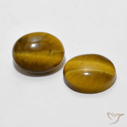 Gemas de Ojo de Tigre Marrón medio natural de 5.49 ct, Ovalada, Opaco