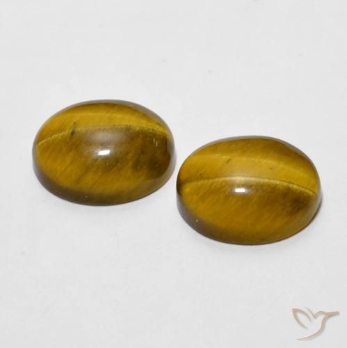 Gemas de Ojo de Tigre Marrón medio natural de 5.49 ct, Ovalada, Opaco