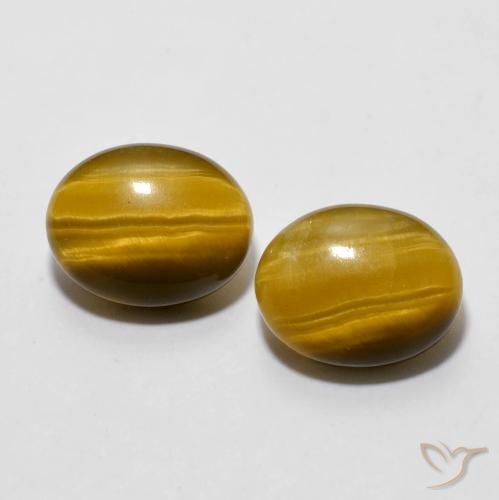 5.54ctw Natural Marrón cálido Ojo de Tigre, Ovalada, Opaco