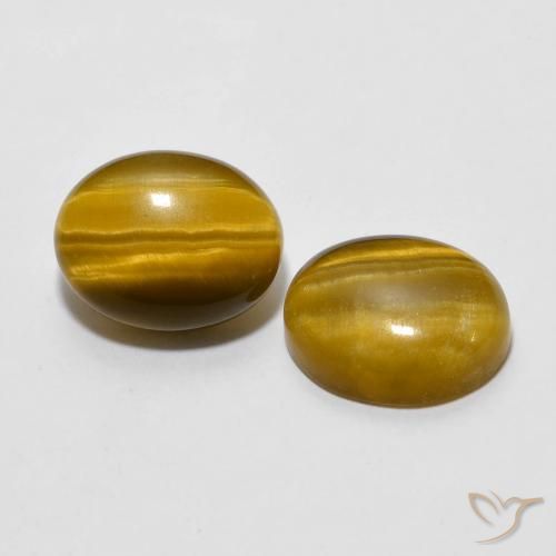 Gemas de Ojo de Tigre Marrón cálido natural de 5.54 ct, Ovalada, Opaco