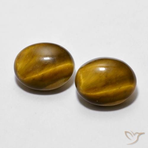 5.98ctw Natural Marrón amarillento Ojo de Tigre, Ovalada, Opaco