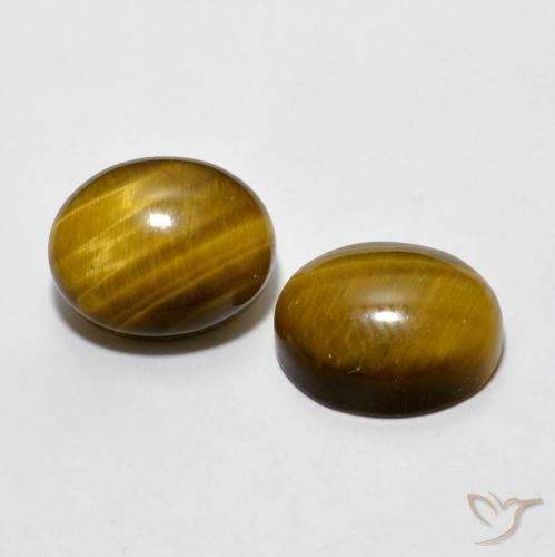 Gemas de Ojo de Tigre Marrón cálido natural de 6.00 ct, Ovalada, Opaco