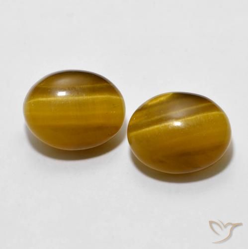 6.08ctw Natural Marrón cálido Ojo de Tigre, Ovalada, Opaco