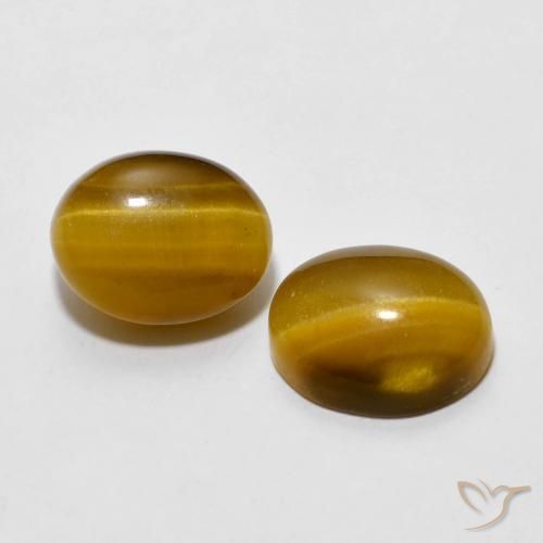 Gemas de Ojo de Tigre Marrón cálido natural de 6.08 ct, Ovalada, Opaco