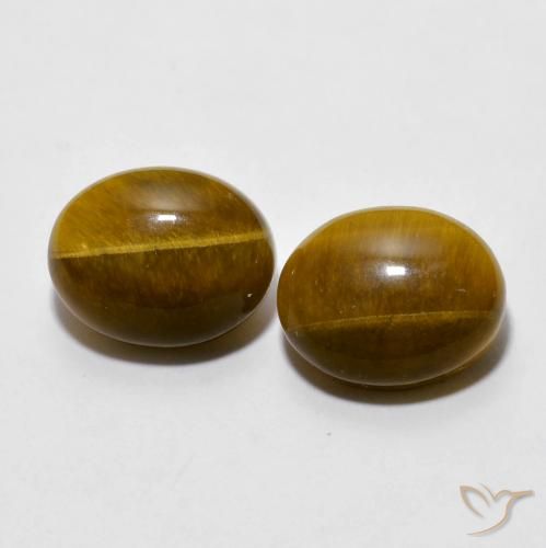 6.10ctw Natural Marrón medio Ojo de Tigre, Ovalada, Opaco