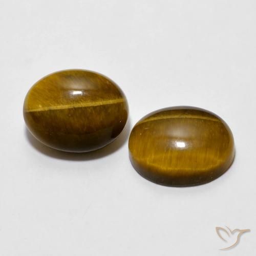 Gemas de Ojo de Tigre Marrón medio natural de 6.10 ct, Ovalada, Opaco
