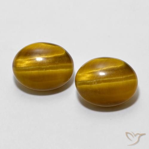 5.46ctw Natural Marrón cálido Ojo de Tigre, Ovalada, Opaco