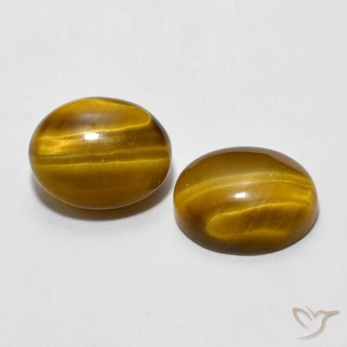 Gemas de Ojo de Tigre Marrón cálido natural de 5.46 ct, Ovalada, Opaco