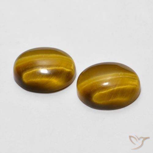 Gemas de Ojo de Tigre Marrón cálido natural de 5.46 ct, Ovalada, Opaco