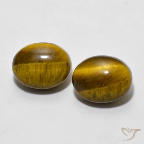 6.04ctw Natural Marrón cálido Ojo de Tigre, Ovalada, Opaco