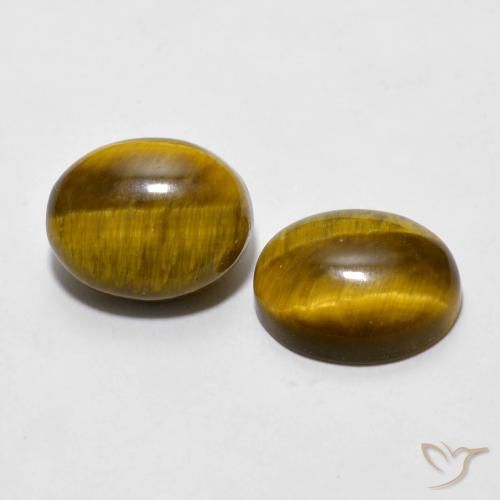 Gemas de Ojo de Tigre Marrón cálido natural de 6.04 ct, Ovalada, Opaco