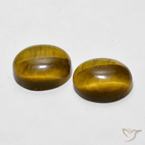Gemas de Ojo de Tigre Marrón cálido natural de 6.04 ct, Ovalada, Opaco