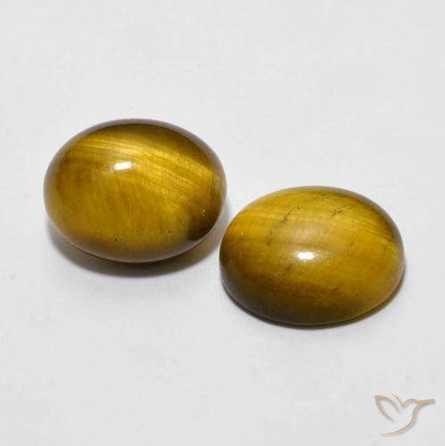 Gemas de Ojo de Tigre Marrón medio natural de 6.04 ct, Ovalada, Opaco
