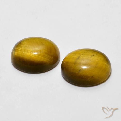 Gemas de Ojo de Tigre Marrón medio natural de 6.04 ct, Ovalada, Opaco
