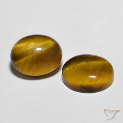 Gemas de Ojo de Tigre Marrón jengibre natural de 5.74 ct, Ovalada, Opaco
