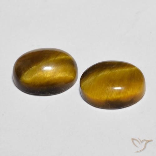 Gemas de Ojo de Tigre Marrón jengibre natural de 5.74 ct, Ovalada, Opaco