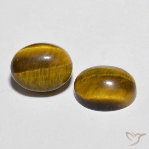Gemas de Ojo de Tigre Marrón cálido natural de 6.06 ct, Ovalada, Opaco