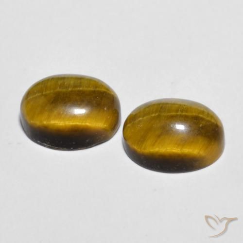 Gemas de Ojo de Tigre Marrón cálido natural de 6.06 ct, Ovalada, Opaco