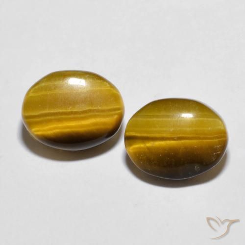5.46ctw Natural Marrón medio Ojo de Tigre, Ovalada, Opaco
