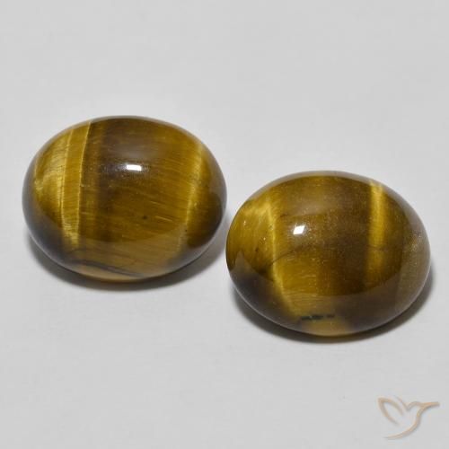 6.25ctw Natural Marrón dorado Ojo de Tigre, Ovalada, Opaco