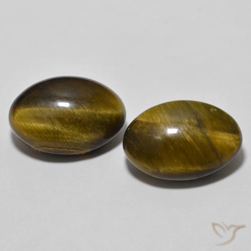 7.74ctw Natural Marrón dorado Ojo de Tigre, Ovalada, Opaco
