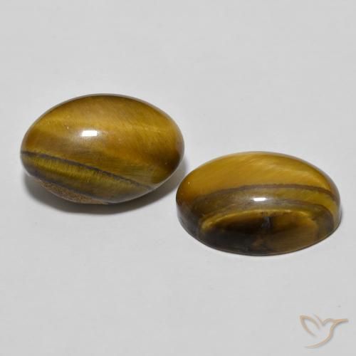 Gemas de Ojo de Tigre Medium Dark-Brown natural de 7.87 ct, Ovalada, Opaco