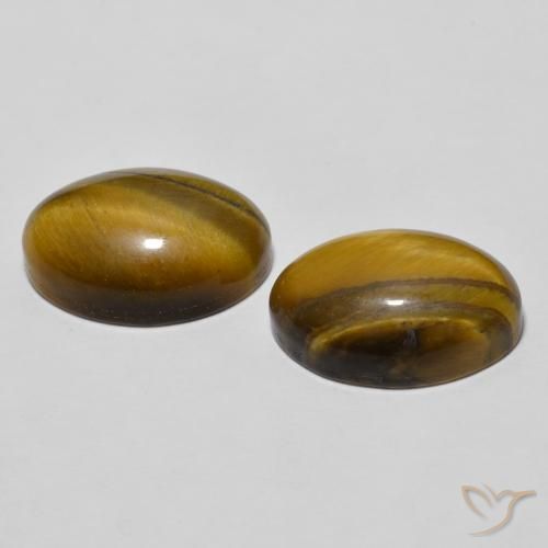 Gemas de Ojo de Tigre Medium Dark-Brown natural de 7.87 ct, Ovalada, Opaco