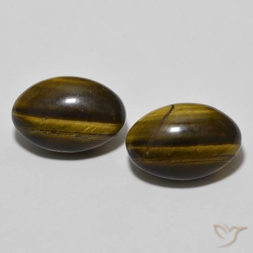 8.17ctw Natural Marrón cálido Ojo de Tigre, Ovalada, Opaco