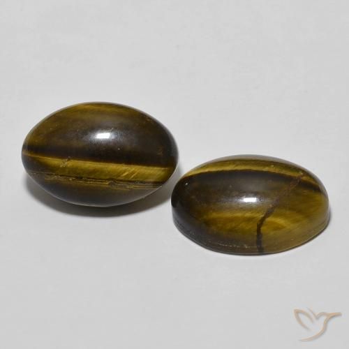 Gemas de Ojo de Tigre Marrón cálido natural de 8.17 ct, Ovalada, Opaco